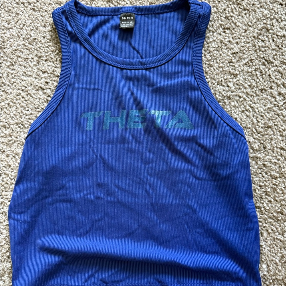Shein Kappa Alpha Theta Blue Tank Top